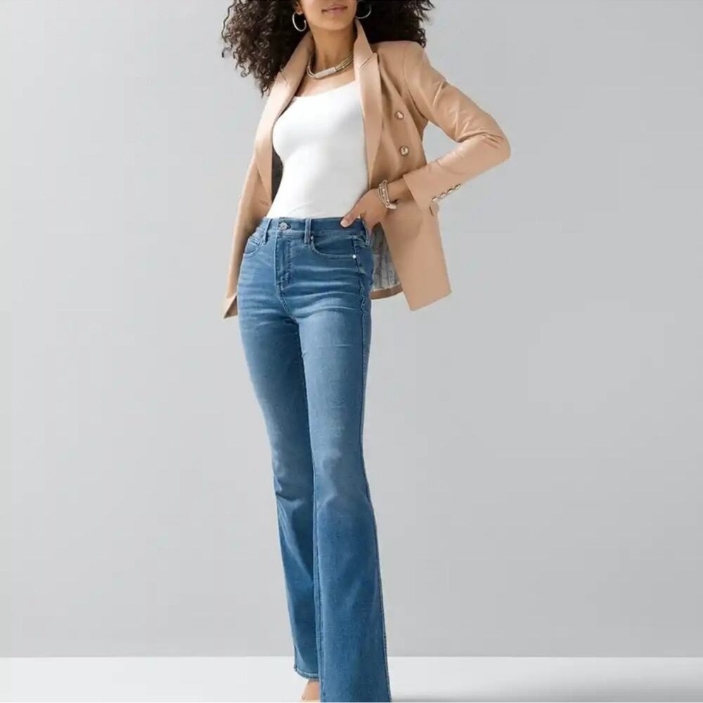 White House Black Market Blue Flare Jeans (12 Short)